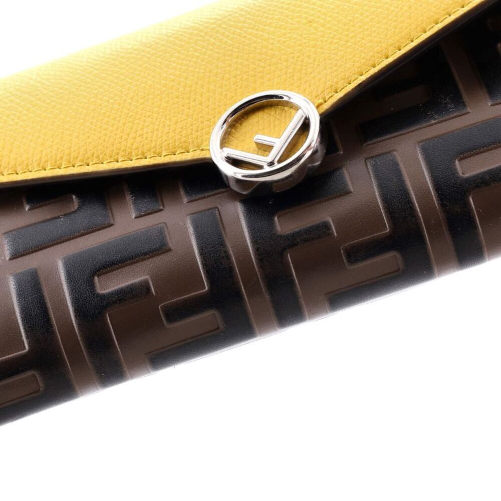 Fendi Continental Envelope Wallet Leather with Zucca Embossed Detail - Picture 6 of 9